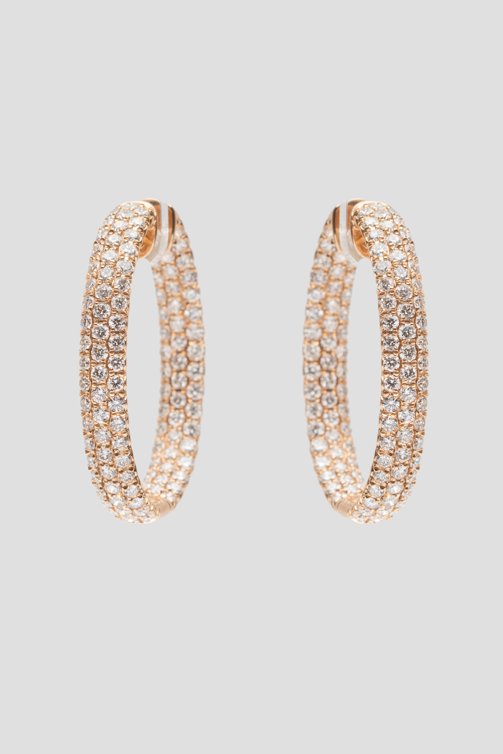 Argollas brillantes oro rosado
